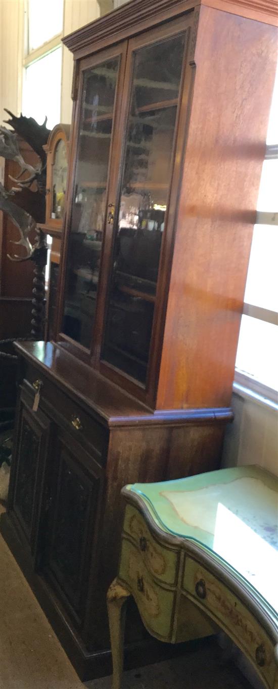 Victorian walnut glazed bookcase